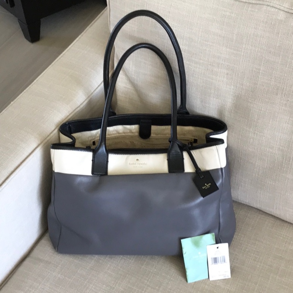 KATE SPADE TOTE SATCHEL COLOR BLOCK LEATHER BAG